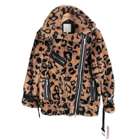 Avec Les Filles Teddy Faux Fur Biker Jacket - Picture 2 of 16